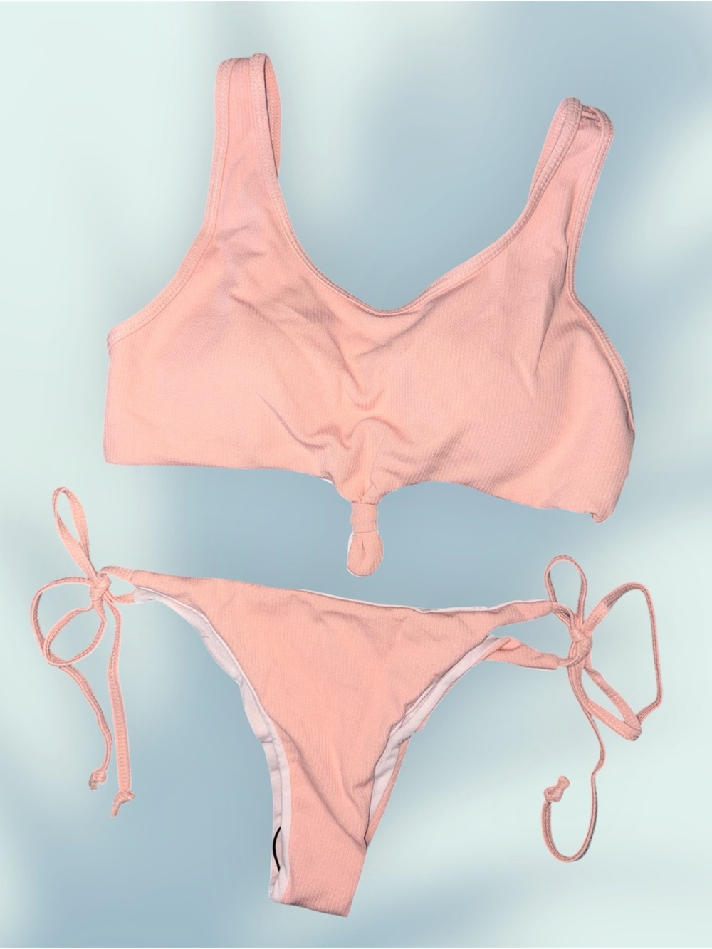 Women’s Pink Tie-Detail Bikini Set
